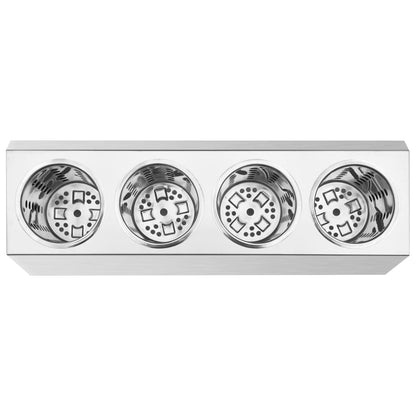 Cutlery Holder 4 Grids Rectangular Stainless Steel