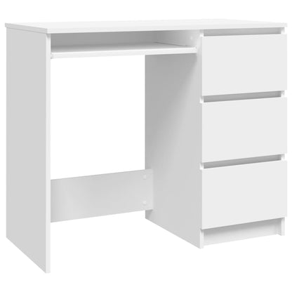 Desk White 90x45x76 cm Engineered Wood