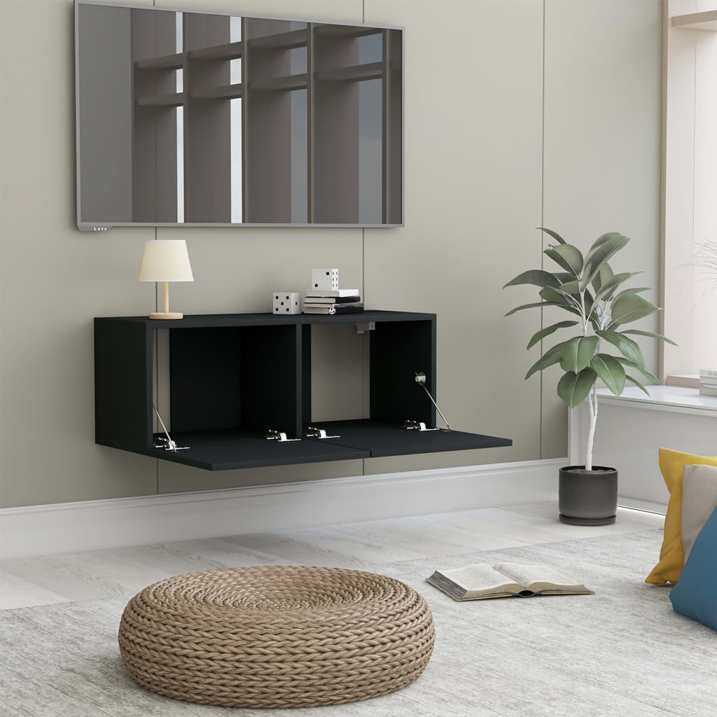 TV Cabinet Black 80x30x30 cm Engineered Wood