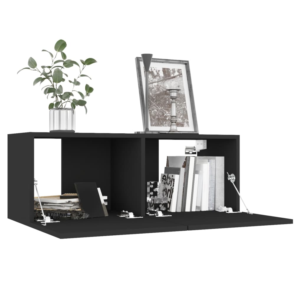 TV Cabinet Black 80x30x30 cm Engineered Wood