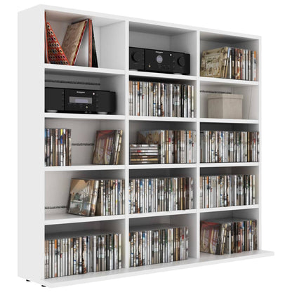 CD Cabinet White 102x23x89.5 cm Engineered Wood