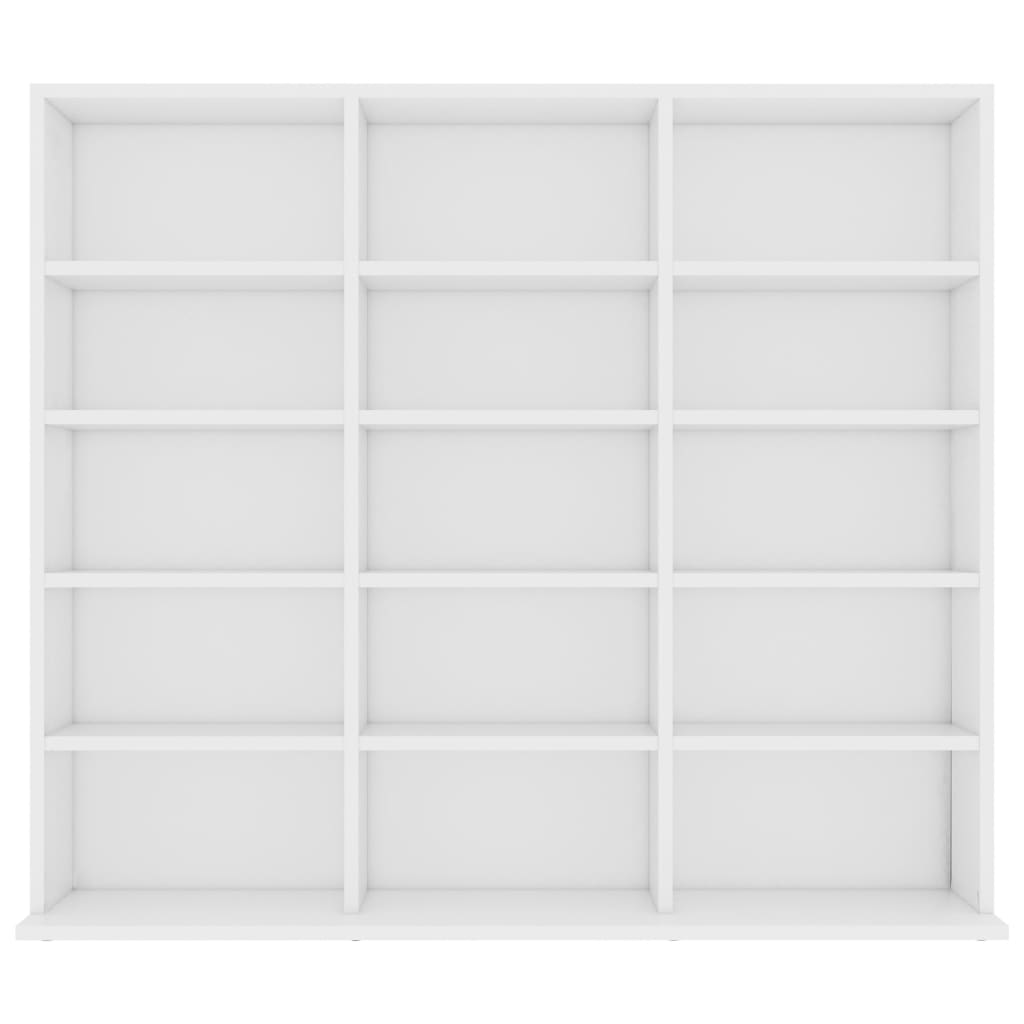 CD Cabinet White 102x23x89.5 cm Engineered Wood