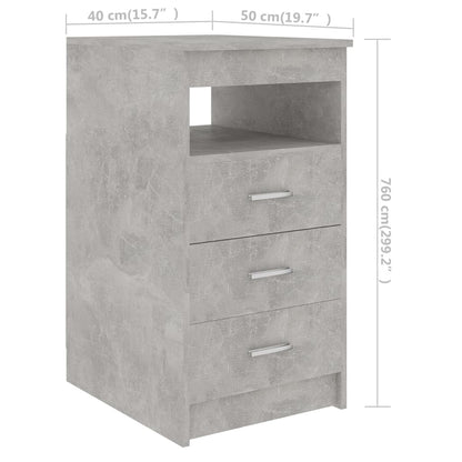 Drawer Cabinet Concrete Grey 40x50x76 cm Engineered Wood