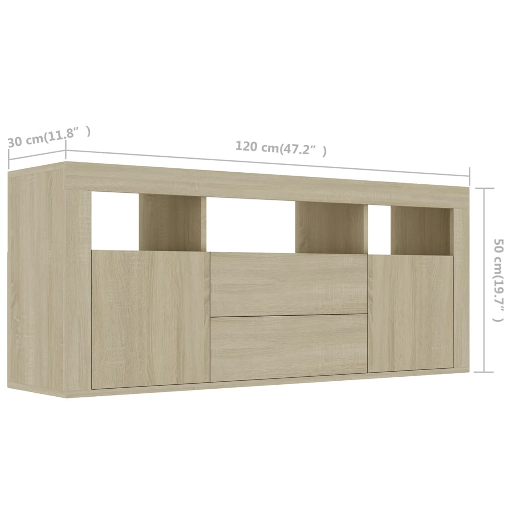 TV Cabinet Sonoma Oak 120x30x50 cm Engineered Wood