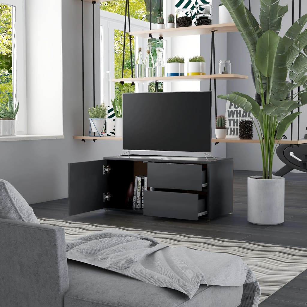 TV Cabinet Grey 80x34x36 cm Engineered Wood