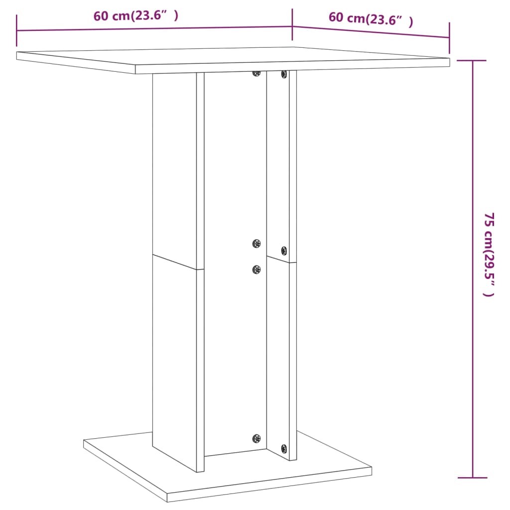 Bistro Table White 60x60x75 cm Engineered Wood