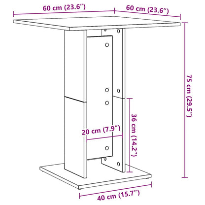 Bistro Table Grey 60x60x75 cm Engineered Wood