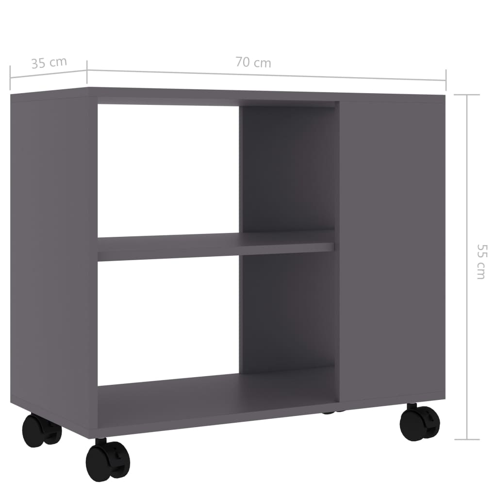 Side Table Grey 70x35x55 cm Engineered Wood