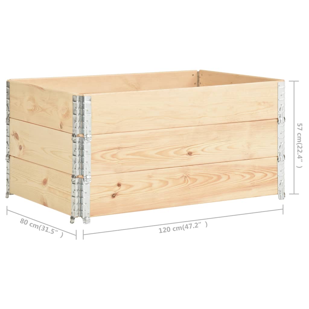 Pallet Collars 3 pcs 80x120 cm Solid Pine Wood