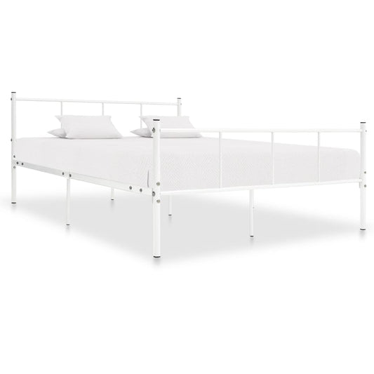 Bed Frame White Metal 120x200 cm