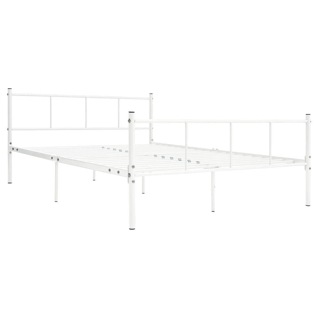 Bed Frame White Metal 120x200 cm