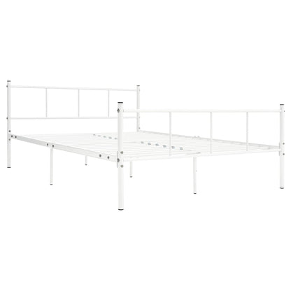 Bed Frame White Metal 120x200 cm