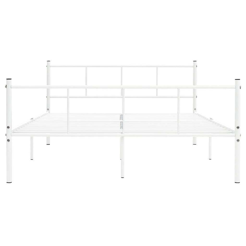 Bed Frame White Metal 120x200 cm