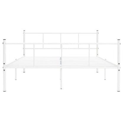 Bed Frame White Metal 120x200 cm