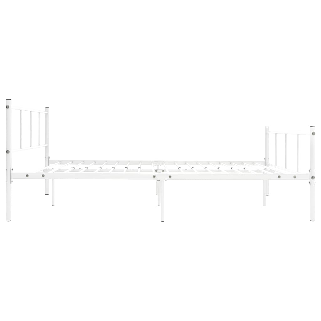 Bed Frame White Metal 120x200 cm