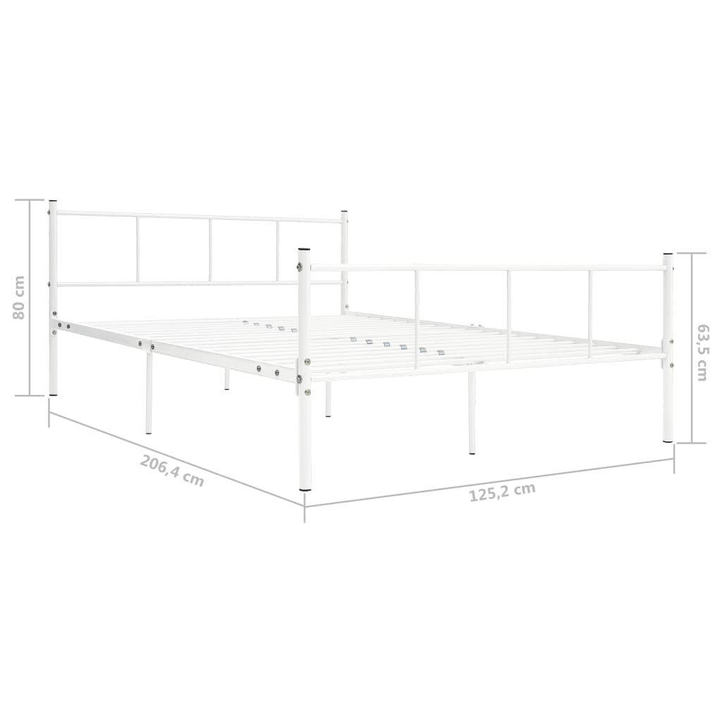 Bed Frame White Metal 120x200 cm