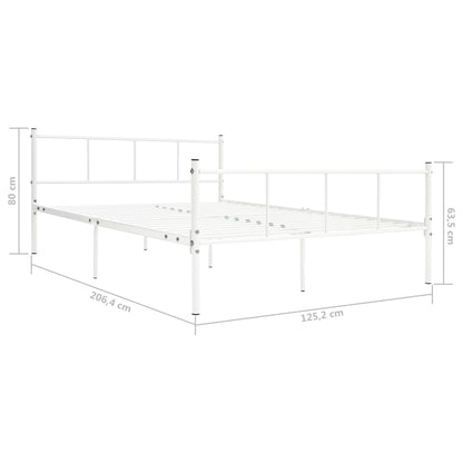 Bed Frame White Metal 120x200 cm