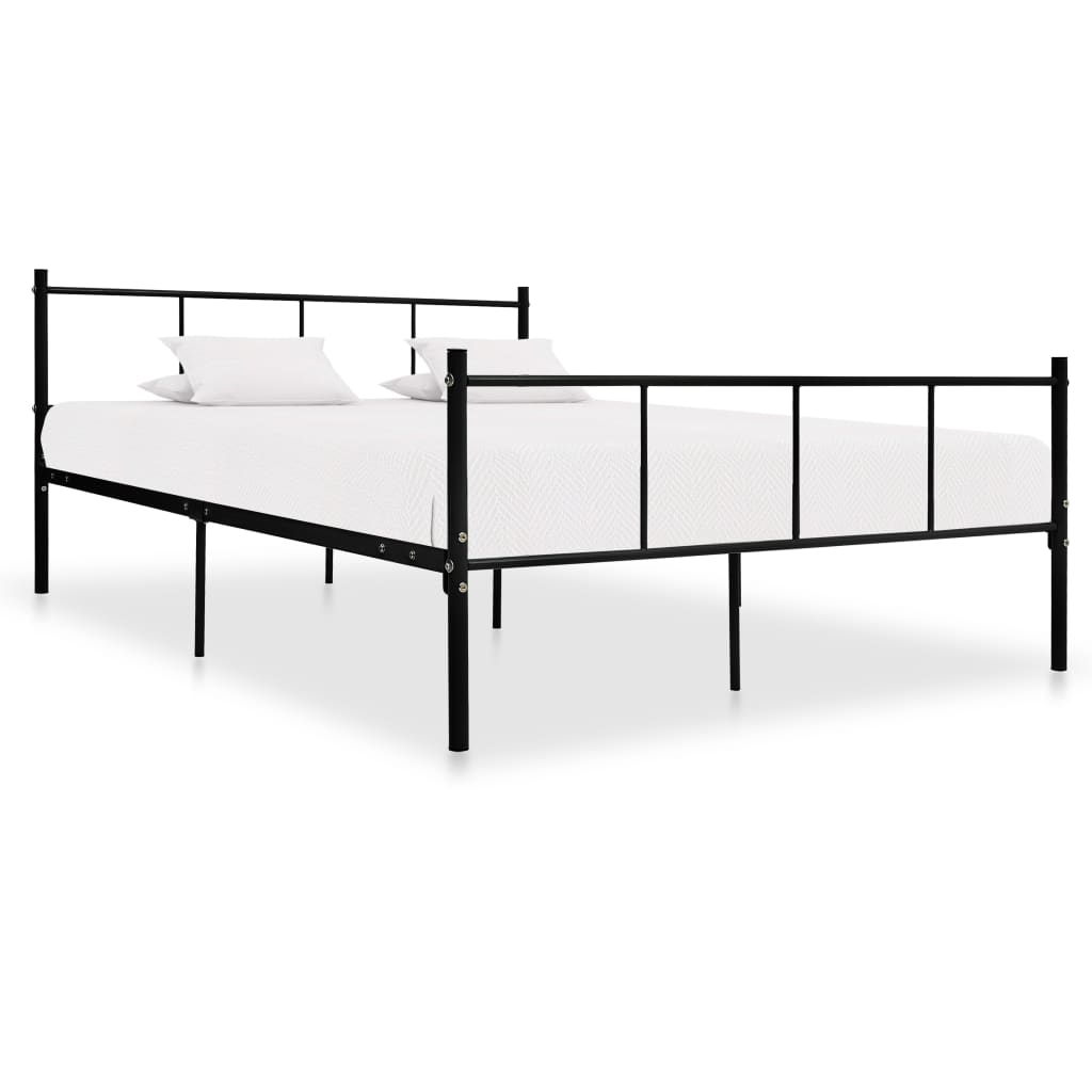 Bed Frame without Mattress Black Metal 160x200 cm