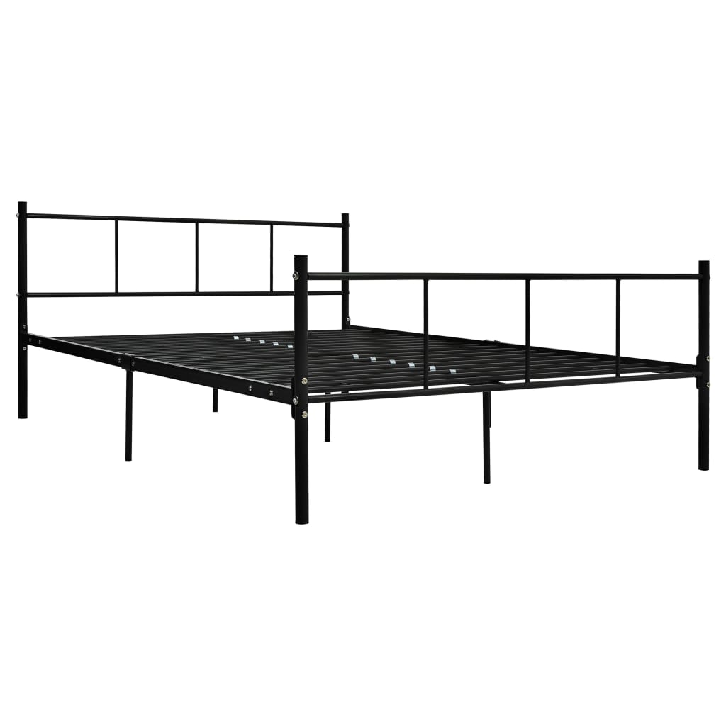 Bed Frame without Mattress Black Metal 160x200 cm