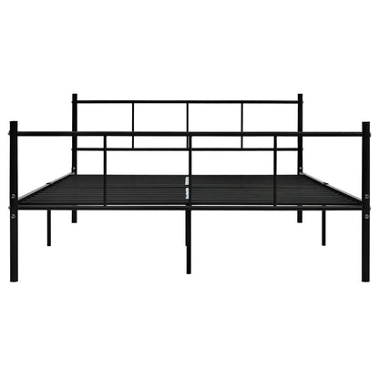 Bed Frame without Mattress Black Metal 160x200 cm