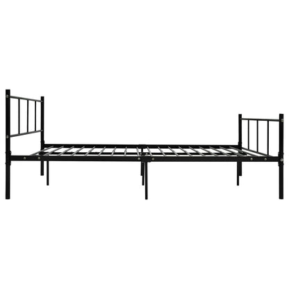 Bed Frame without Mattress Black Metal 160x200 cm