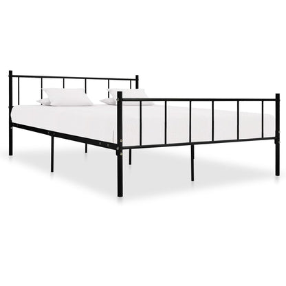 Bed Frame Black Metal 180x200 cm Super King