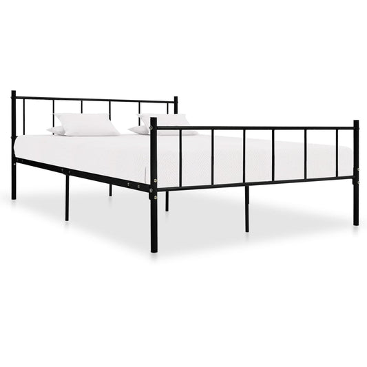 Bed Frame Black Metal 180x200 cm Super King