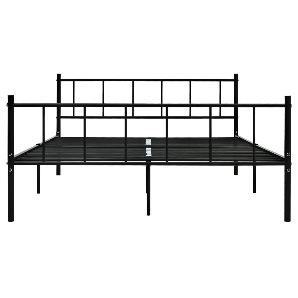 Bed Frame Black Metal 180x200 cm Super King