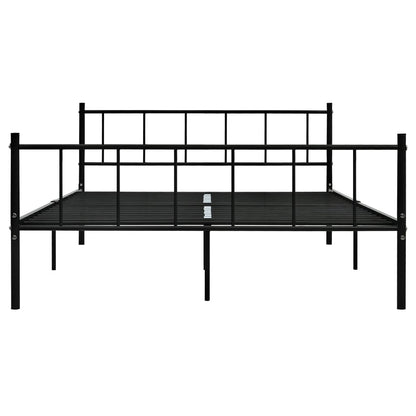 Bed Frame Black Metal 180x200 cm Super King