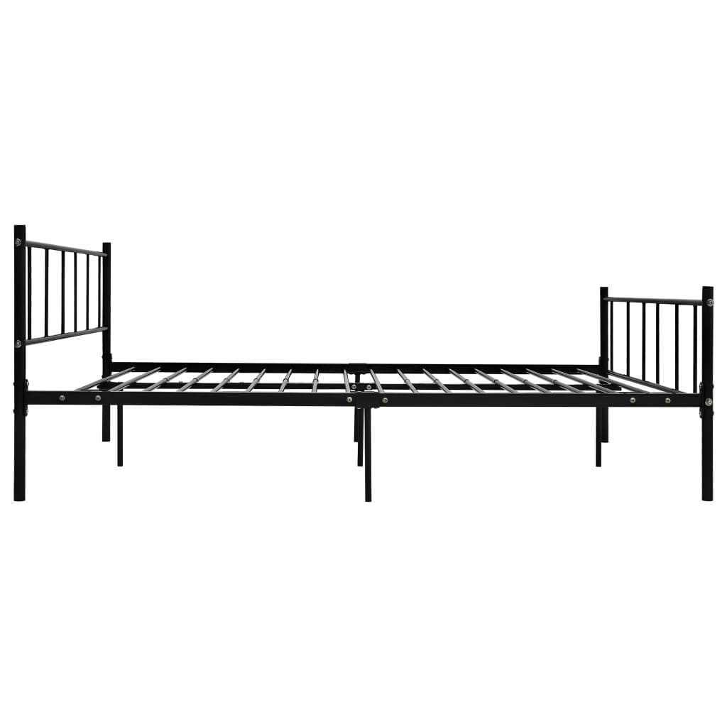 Bed Frame Black Metal 180x200 cm Super King