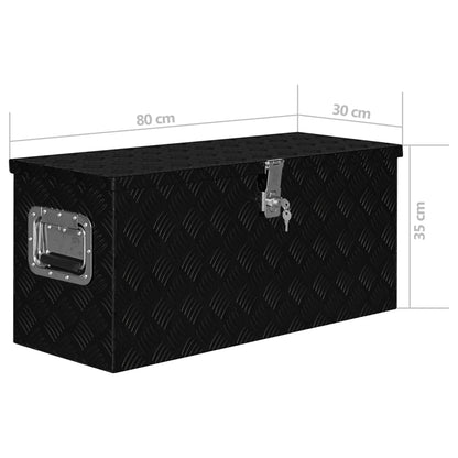 Aluminium Box 80x30x35 cm Black