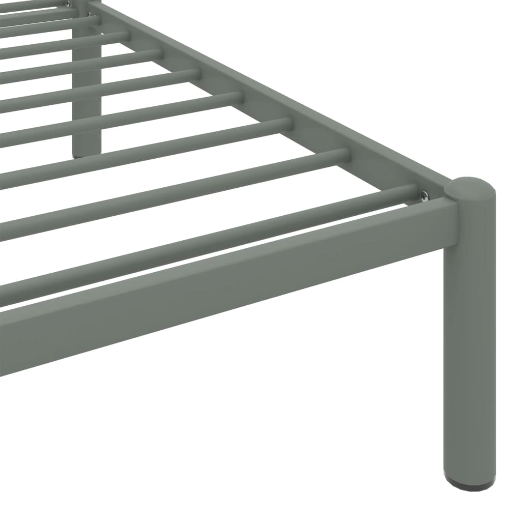 284666 vidaXL Bed Frame without Mattress Grey Metal 160x200 cm