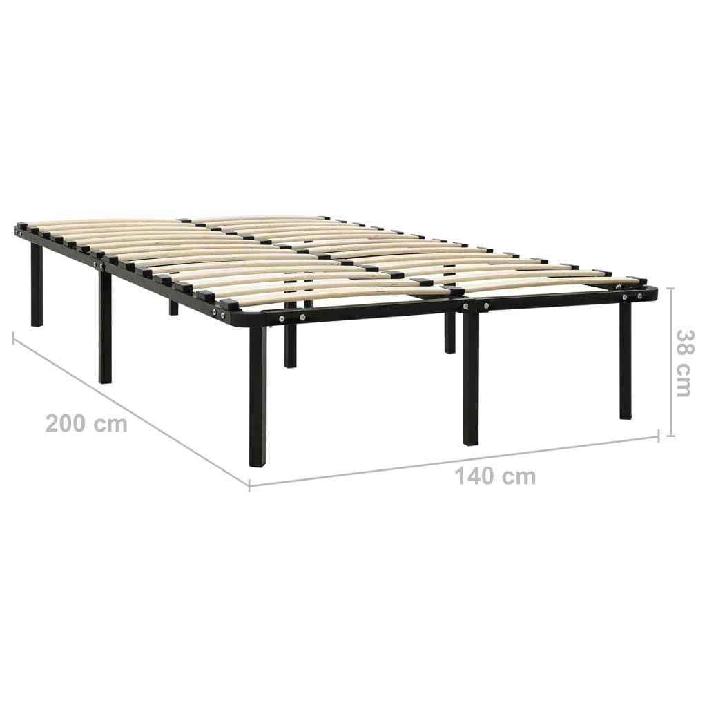 Bed Frame Black Metal 140x200 cm