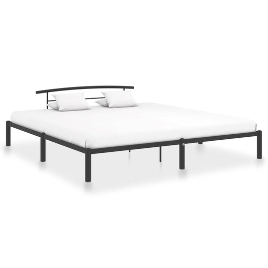 Bed Frame Black Metal 200x200 cm