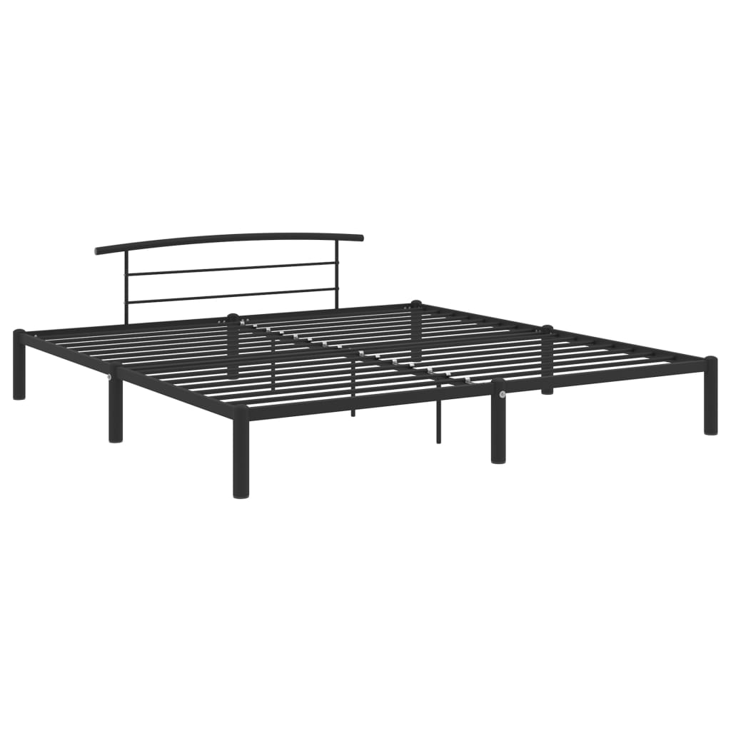 Bed Frame Black Metal 200x200 cm