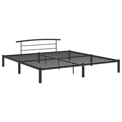 Bed Frame Black Metal 200x200 cm