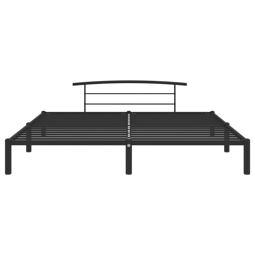 Bed Frame Black Metal 200x200 cm