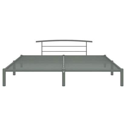 Bed Frame Grey Metal 200x200 cm