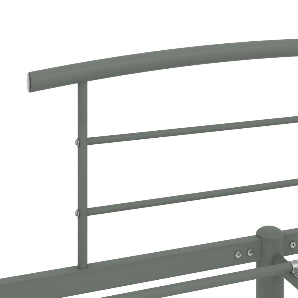 Bed Frame Grey Metal 200x200 cm