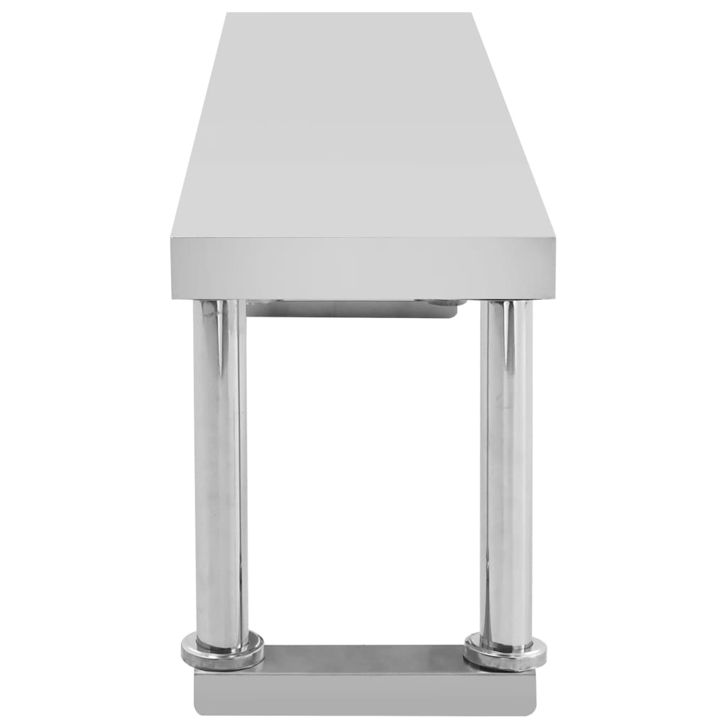 Kitchen Work Table with Overshelf 120x60x120 cm Stainless Steel