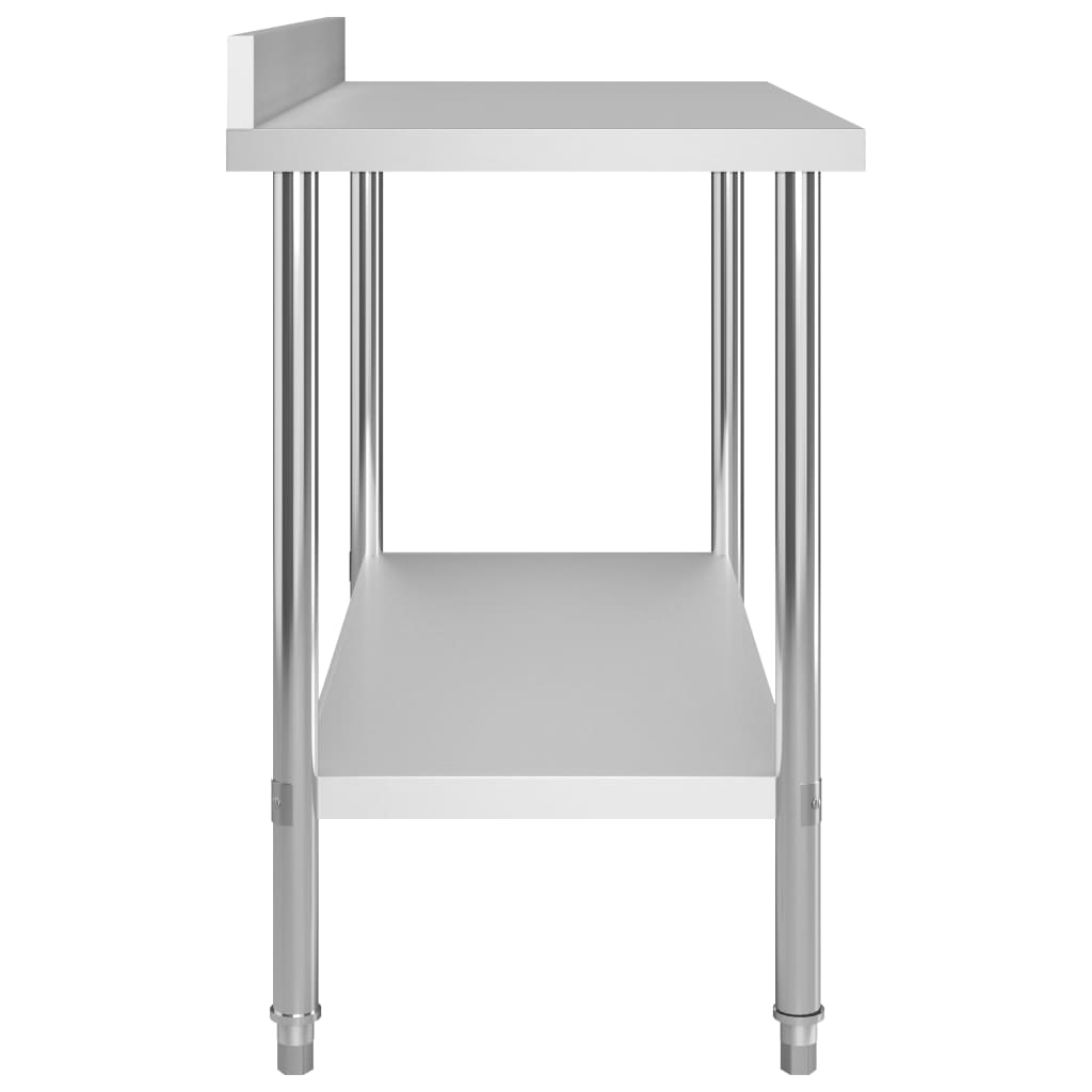 Kitchen Work Table with Overshelf 120x60x150 cm Stainless Steel