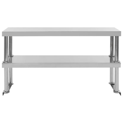 Kitchen Work Table with Overshelf 120x60x150 cm Stainless Steel