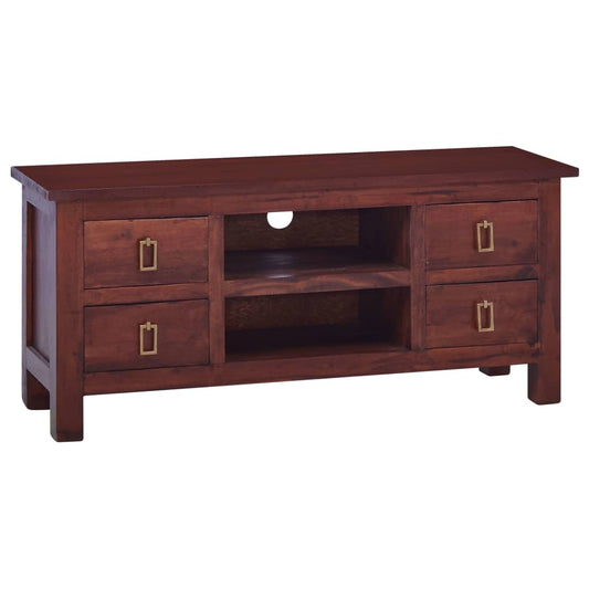 TV Cabinet Classical Brown 100x30x45 cm Solid Mahogany Wood