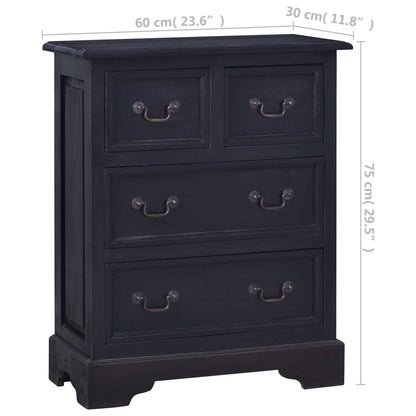 Chest of Drawers Light Black Coffee Solid Mahogany Wood