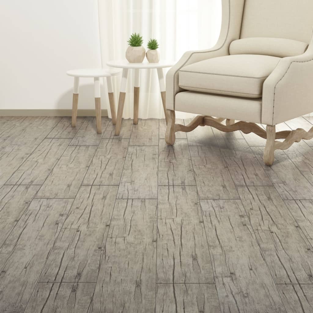 Non Self-adhesive PVC Flooring Planks 4.46 m² 3 mm Light Grey