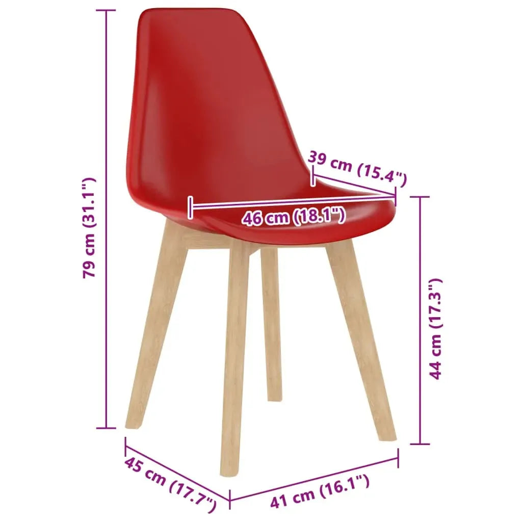 Dining Chairs 4 pcs Red Plastic