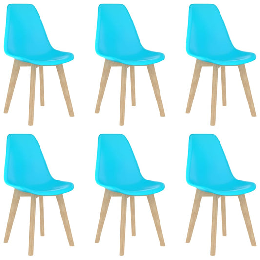 Dining Chairs 6 pcs Blue Plastic