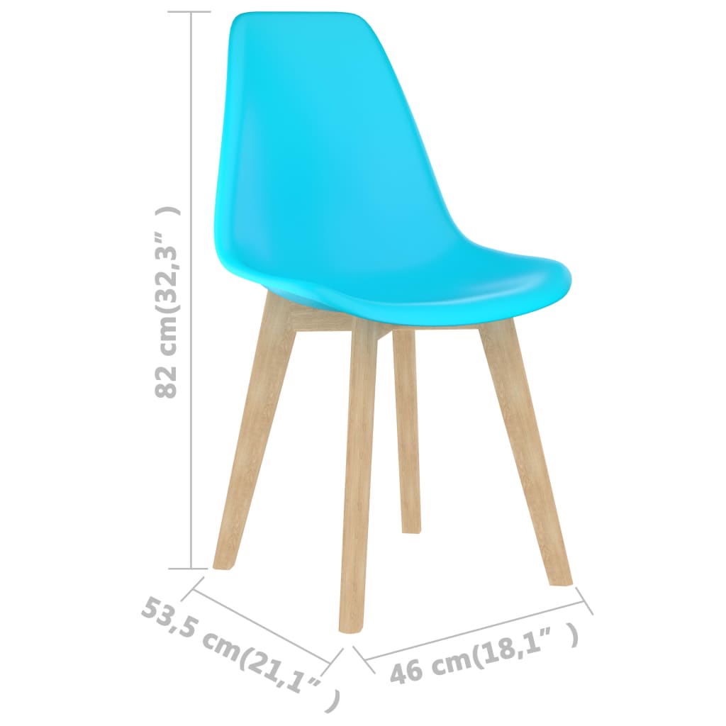 Dining Chairs 6 pcs Blue Plastic