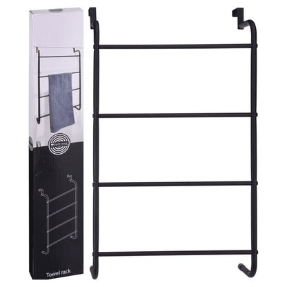 Bathroom Solutions Hanging Door Towel Rack Metal Black