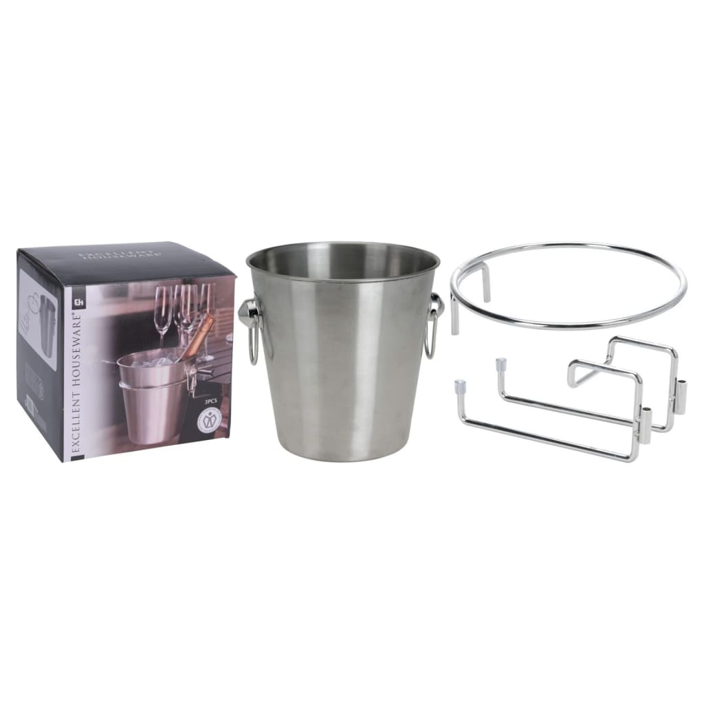 Excellent Houseware 3 Piece Champagne Chiller with Holder Stainless Steel